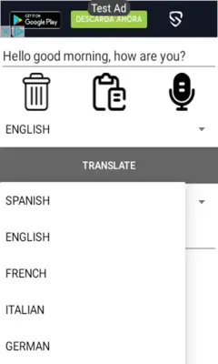 Translate All Languages android App screenshot 2